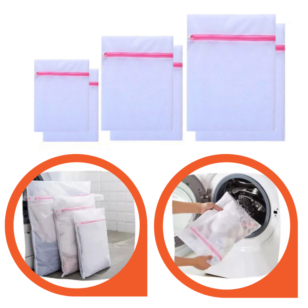 Kit 3/6/9/12 Saquinhos Sacos Lavar Roupa Intimas Delicada Com Zíper Protetor De Lingerie P M G