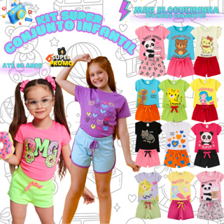Kit 10/14/20 peças Conjunto Infantil Menina Verão Look Blogueira Bebê Estilosa Algodão Roupinha em Oferta na Shopee