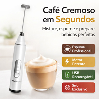 Mini Mixer Elétrico Portátil Recarregável USB MixPro Go Espumador de Leite Café Shake em Oferta na Shopee