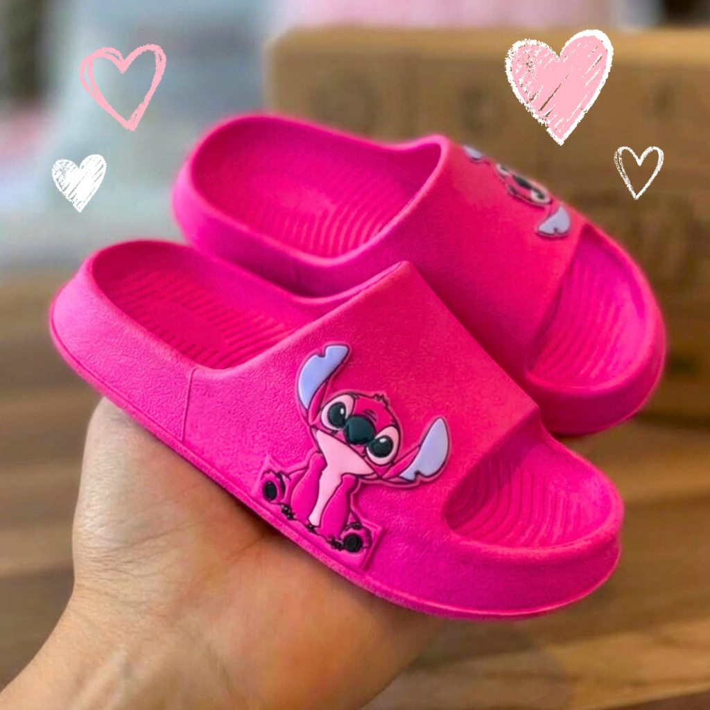 Chinelo Stitch Infantil Feminino Sandália Slide Nuvem Confortável Duradouro Macio Leve