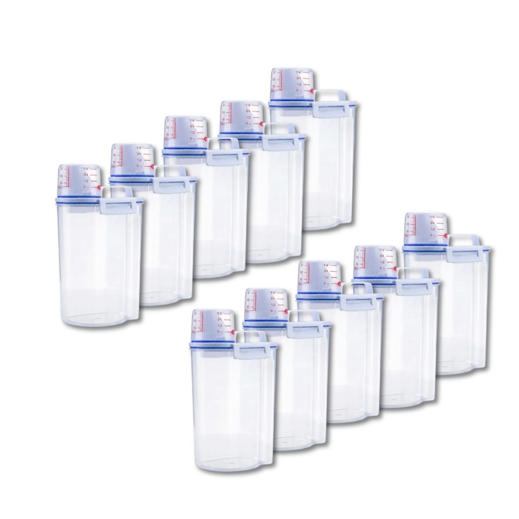 - Kit 2 a 10 unids Dispenser Organizador Lavanderia 2,5 Litros Pote Amaciante Sabão em Pó Lavanderia