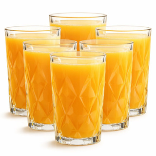 Jogo De Copos Diamante De Vidro 6 Peças 400ml Água Suco em Oferta na Shopee
