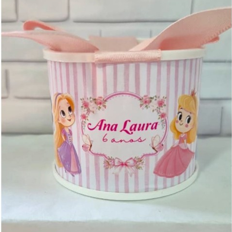 KIT TUBOLATA 5X6 PERSONALIZADA PRINCESAS BABY - LEMBRANCINHA INFANTIL - LEMBRANCINHA ANIVERSÁRIO
