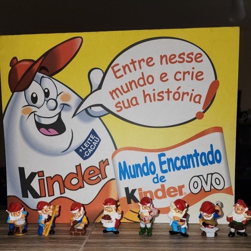 Coleção Completa Kinder Ovo Anões/ Gnomos Artesãos (8 Peças) - Relíquia Anos 90