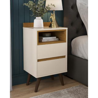 Mesa De Cabeceira Dream Criado Retrô Alamo 2 Gavetas em Oferta na Shopee