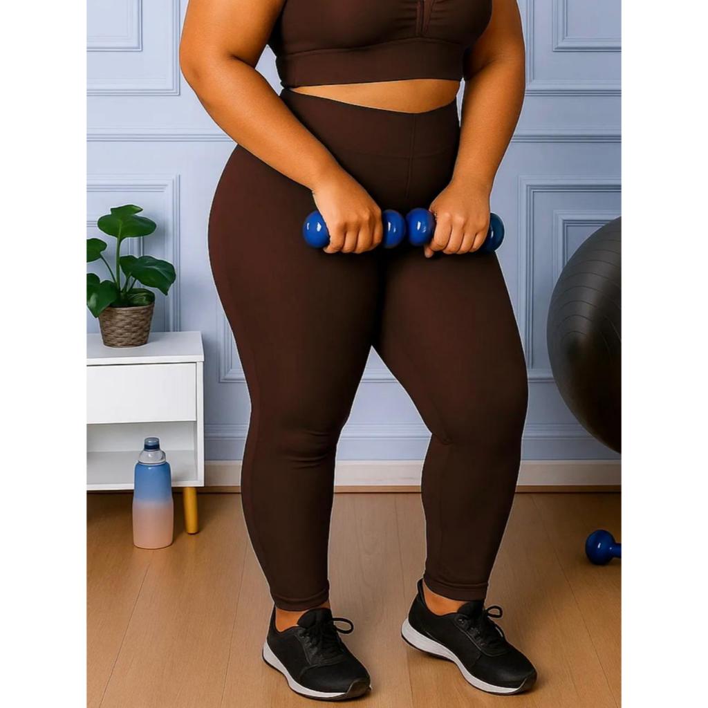 Calça Legging Plus Size Fitness Zero Transparência Costura Reforçada Cintura Alta Otima Qualidade