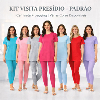 Kit Visita Feminino Presídio CDP Penitenciária | Camiseta + Legging | Padrão Permitido | P ao G2 em Oferta na Shopee