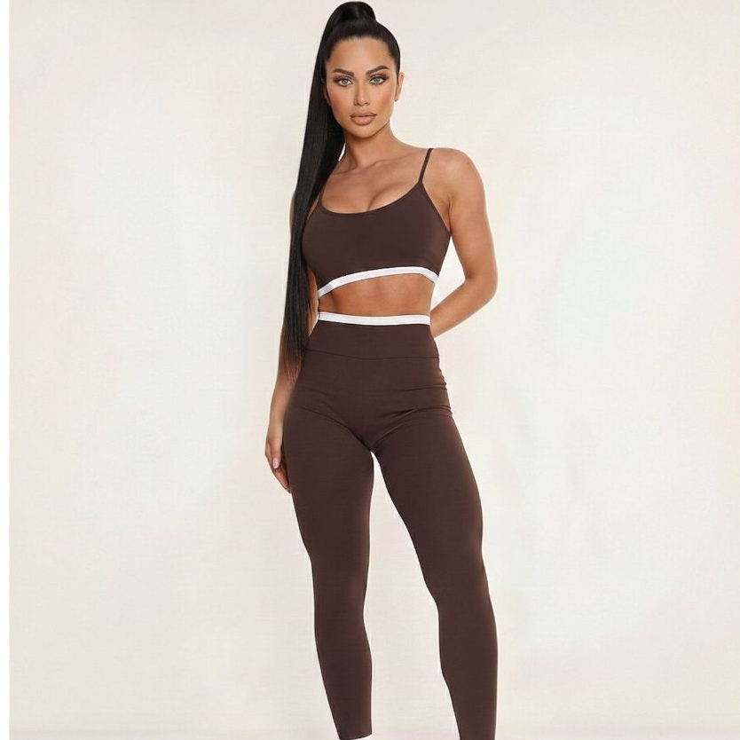 Conjunto Fitness Esportivo Legging Duo Zero Transparência Bicolor Academia Fitness Minimalista