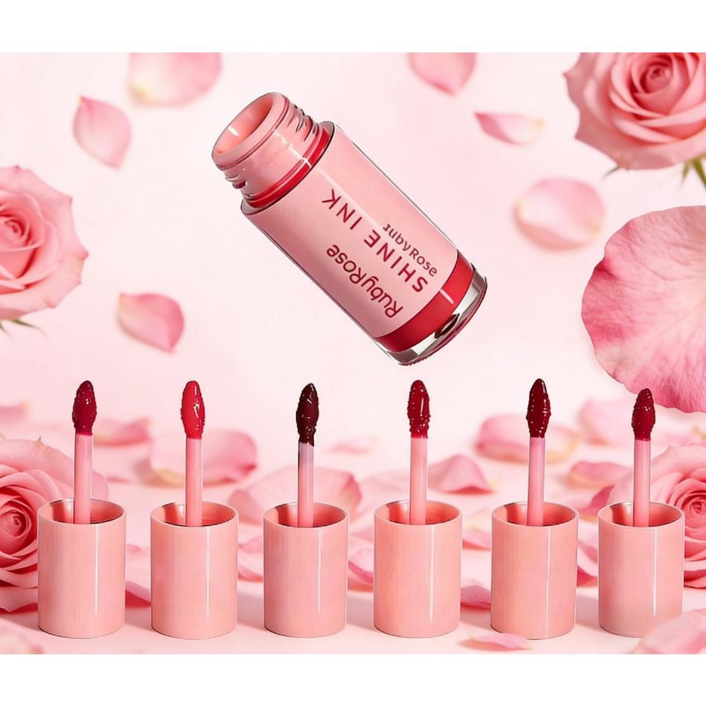 Ruby Rose Shine INK Gloss Tint Rosa – HB-L6600 – Hidratação e Efeito Brilhante