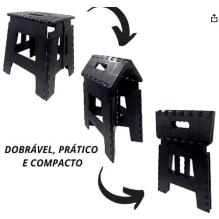 Detalhes do Banco De Plástico Dobrável Multiuso Banquinho 100kg Banqueta 22CM
