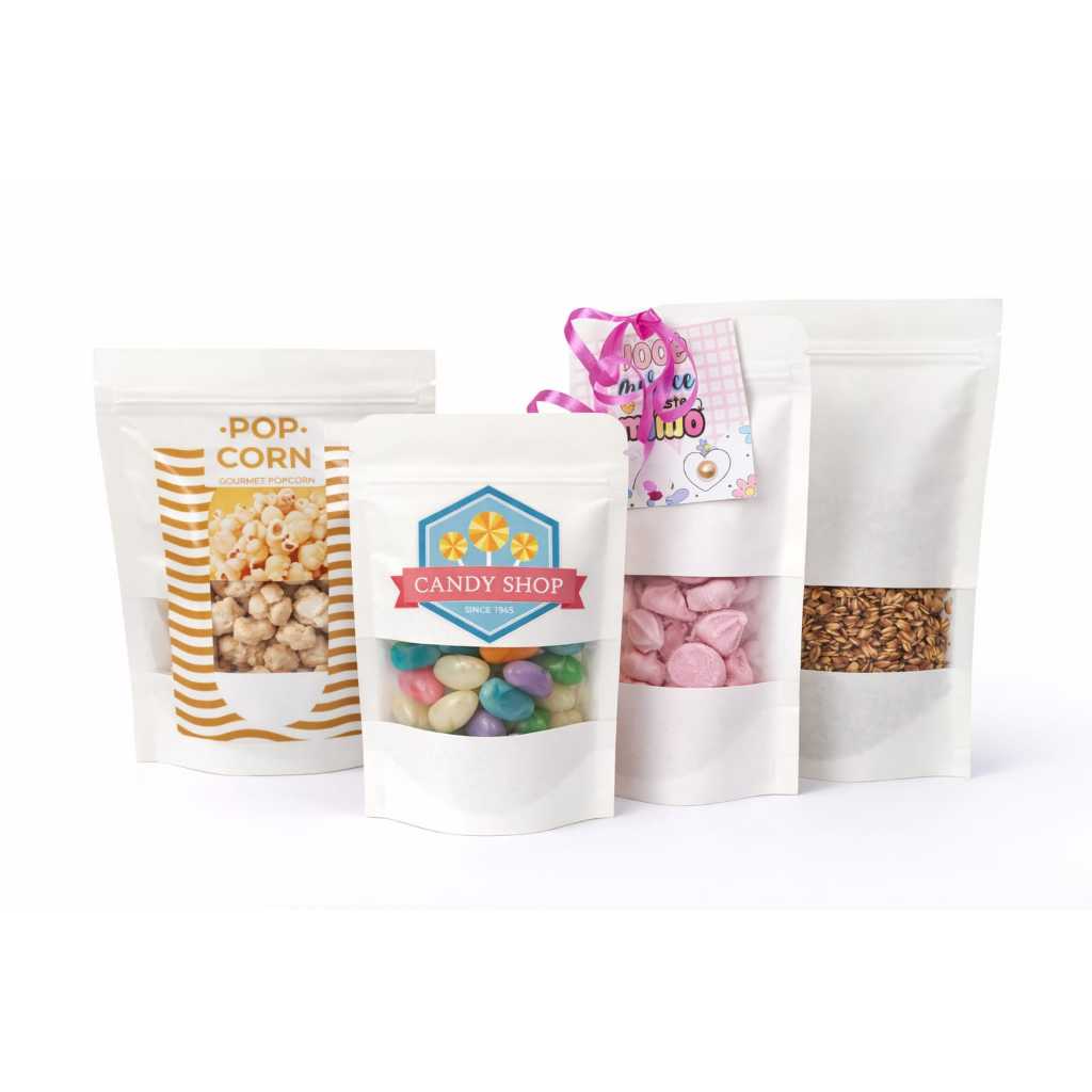 SACO STAND UP POUCH BRANCO PCT C/50 em Oferta na Shopee