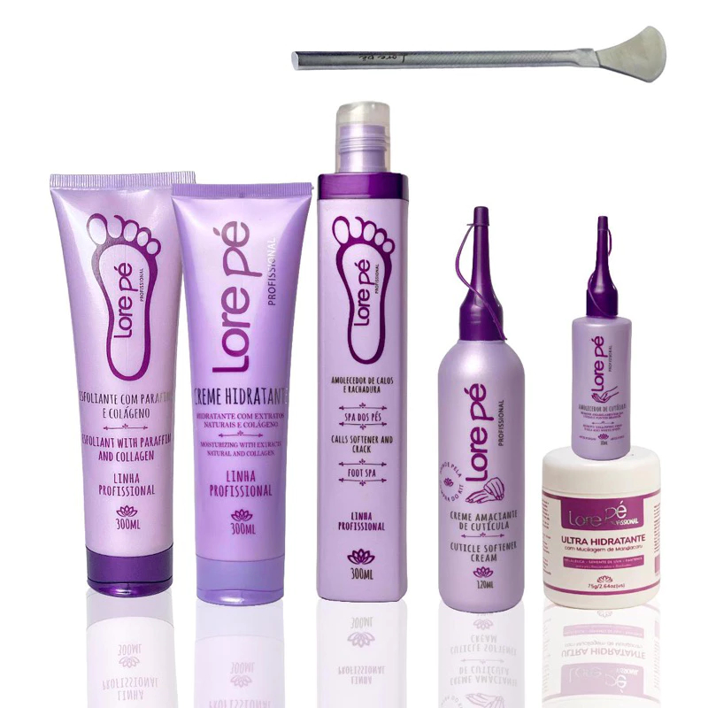Kit Lore Pé 6 Produtos Profissional + Espátula 222