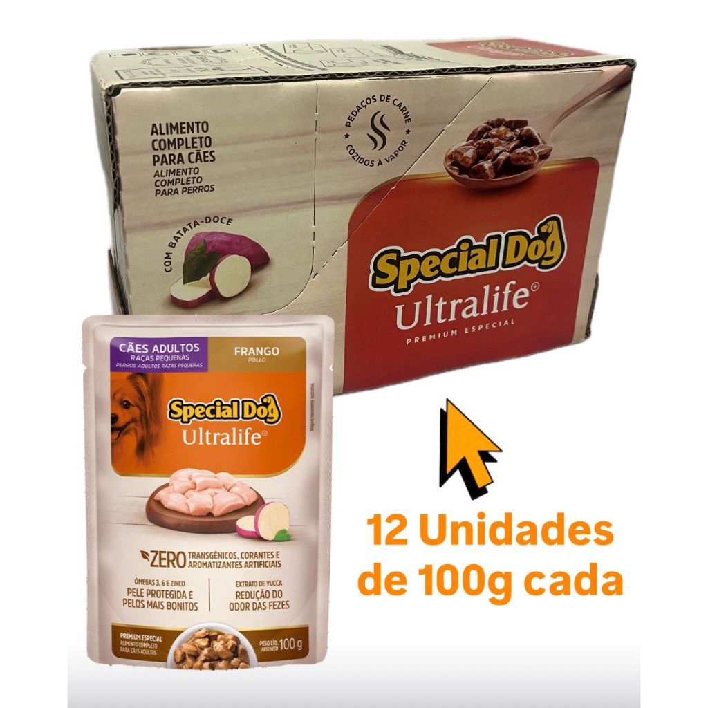 Sachê Special Dog Raças Pequenas Frango 100g Cx C/12 Unidades