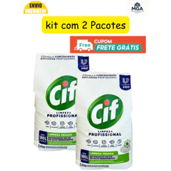 Limpador Detergente em Pó Cif Profissional 2,4kg Limpeza Pesada Econômico Roupas Pisos e Superfícies