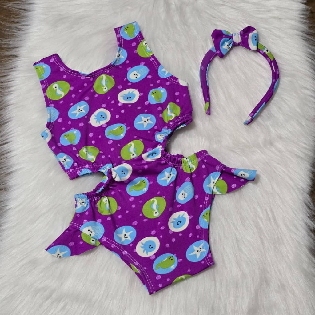 Maiô Petit Tetê Infantil com detalhe lateral - Biquíni Infantil Moda Praia (1 a 9 anos) | Estampas