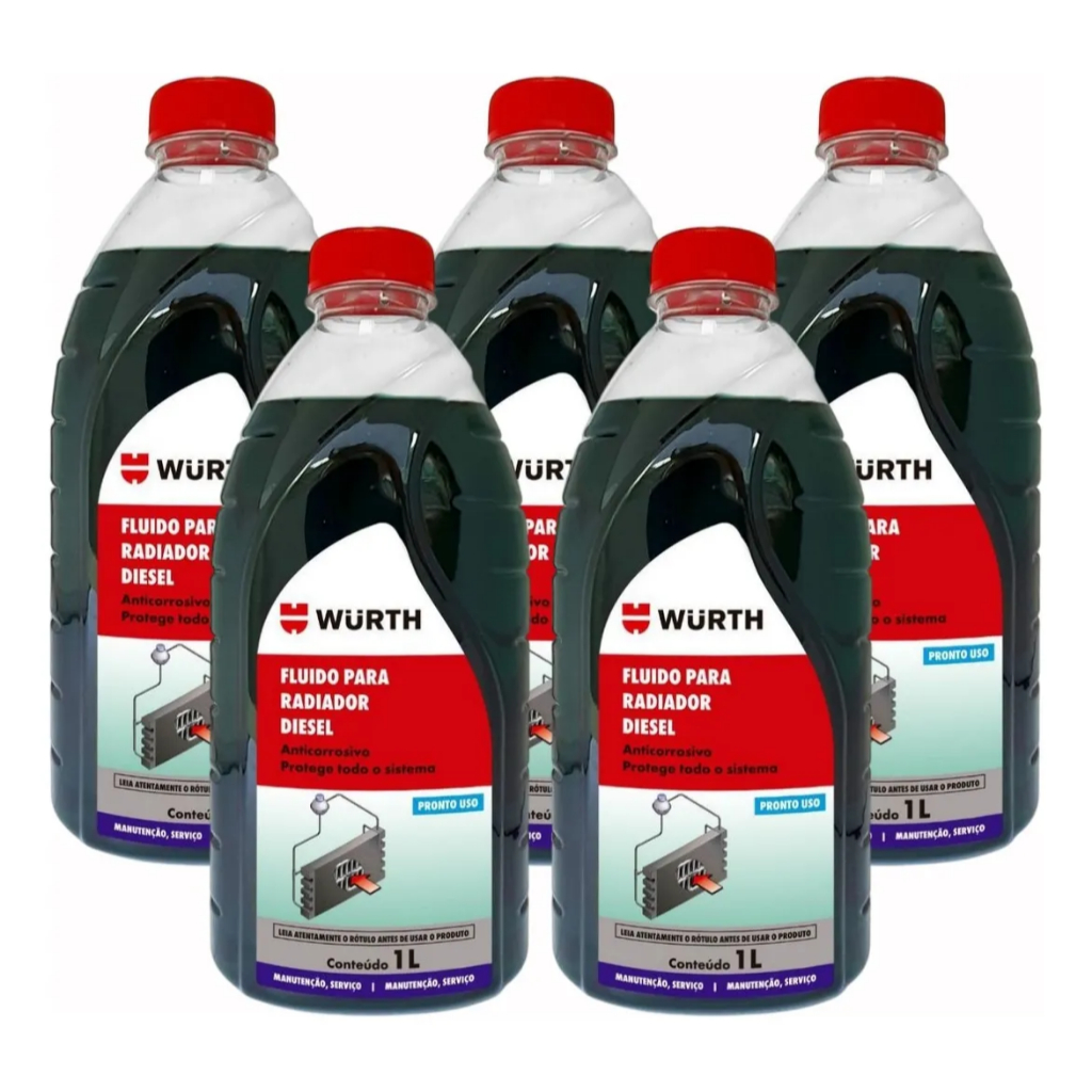 Wurth - 5x Fluido para Radiador Diesel 1L (Pronto para uso)