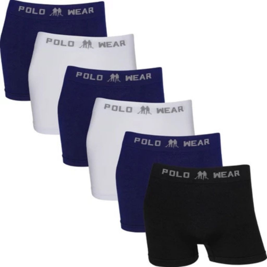 Kit 6 Cuecas Boxer Polo Wear Microfibra Sem Costura Masculina Pacote Cueca Box Adulto Confortável em Oferta na Shopee