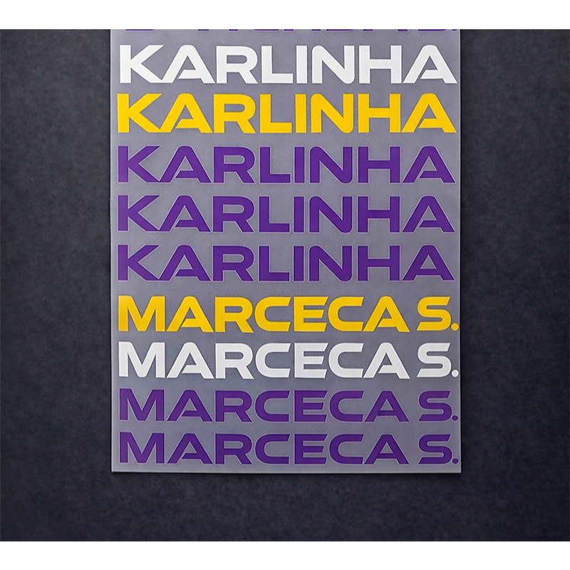 Nomes Personalizados em Termocolantes para Camisa, Viseira, Mochila e muito mais...
