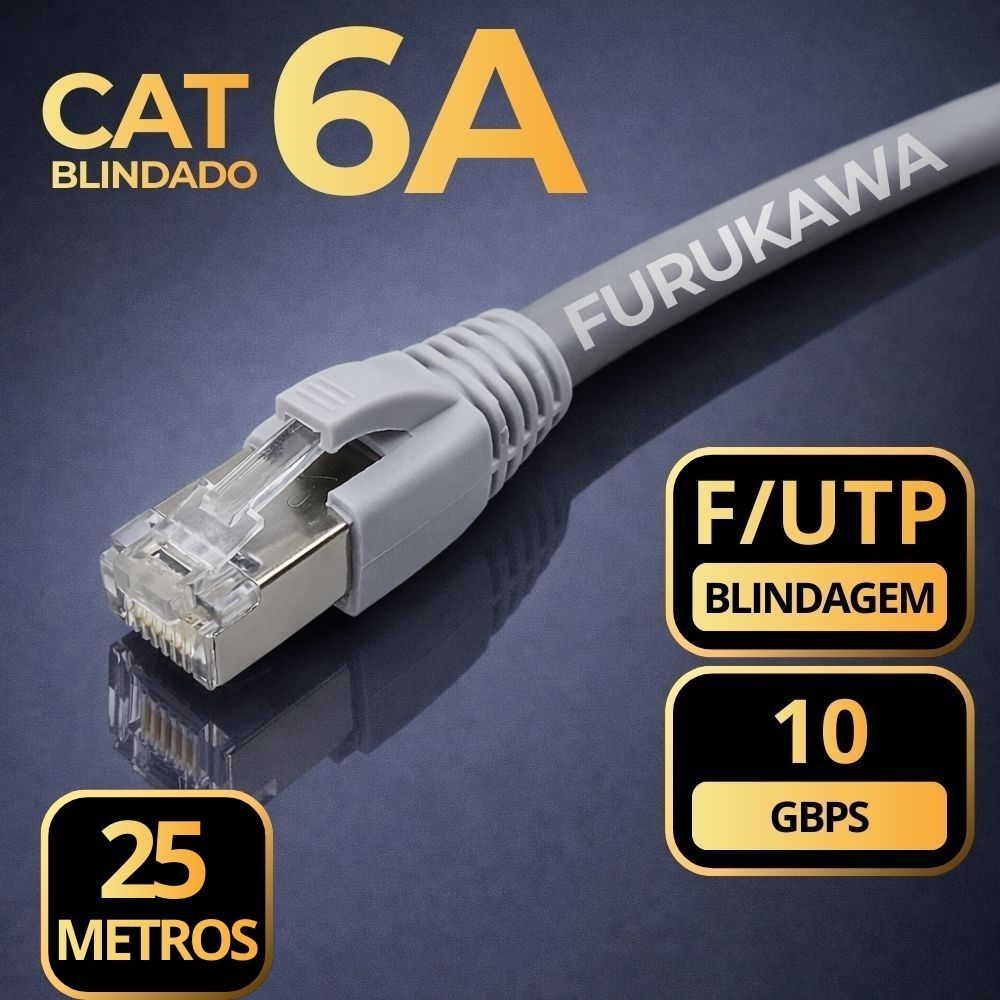 Cabo de Rede CAT6A 25 Metros 10Gbps Blindado Gigalan Furukawa