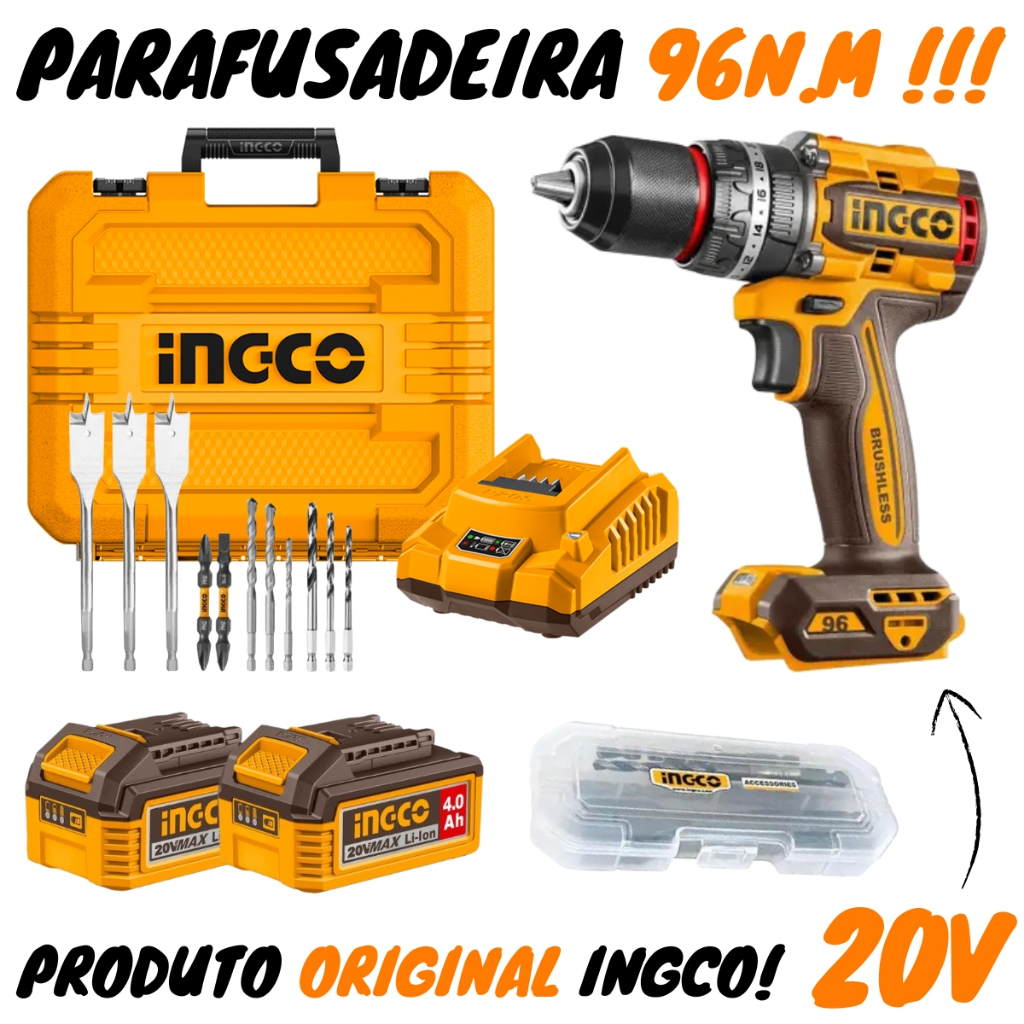 Parafusadeira Impacto 20v Brushless 96 Nm Cidli20968-9 Ingco