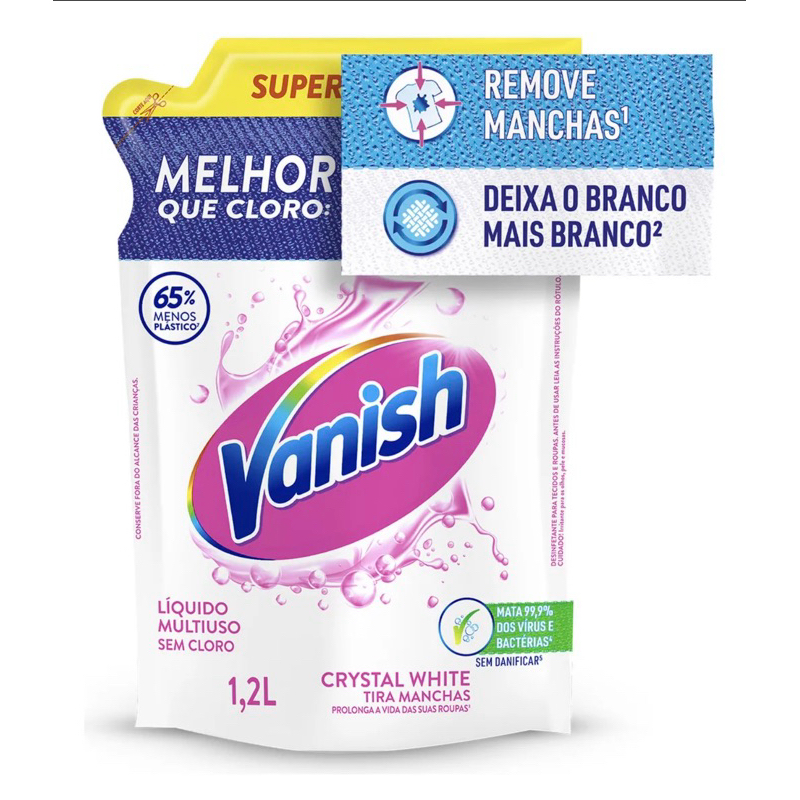Vanish Cristal Crystal White Refil  1.200L Promoção