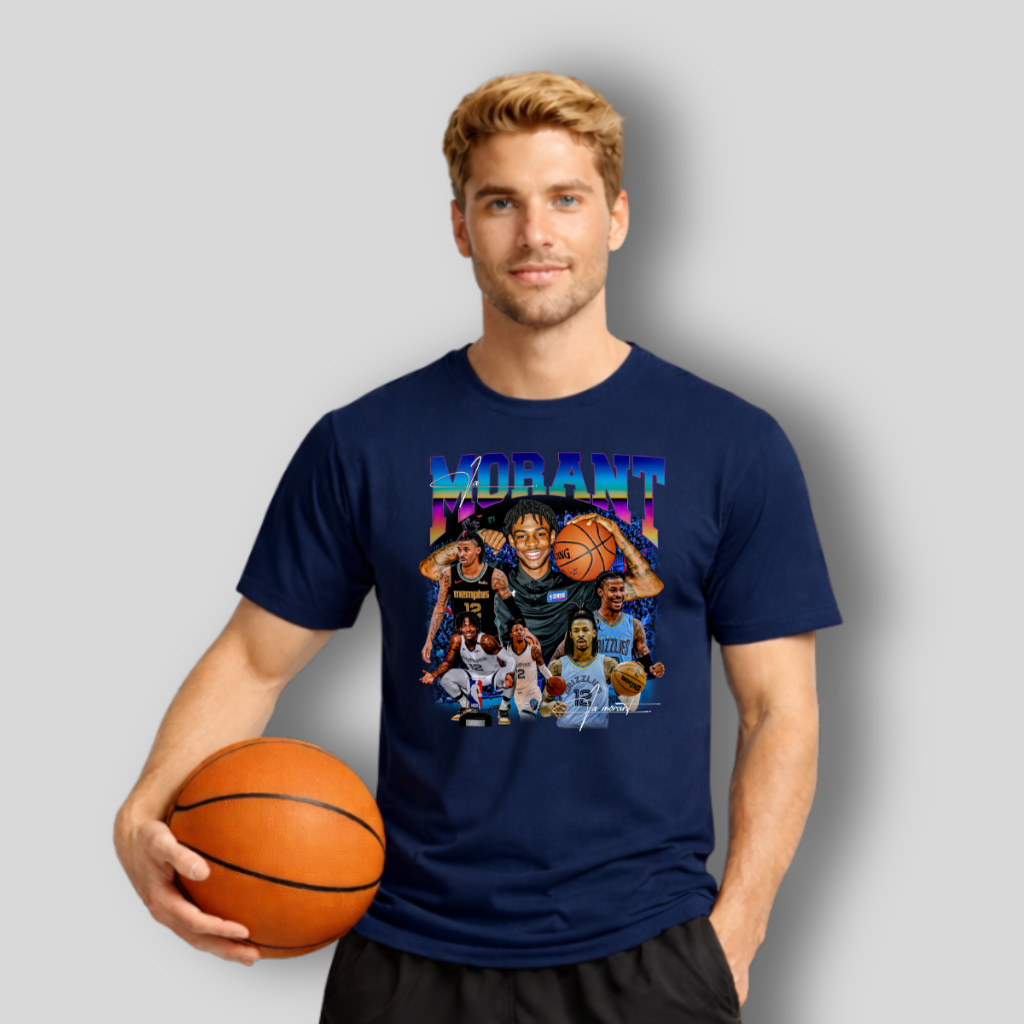 Camiseta Masculina Streetwear Estampada Ja Morant  Lendas Camisa Basquete NBA Alls Stars Lançamento