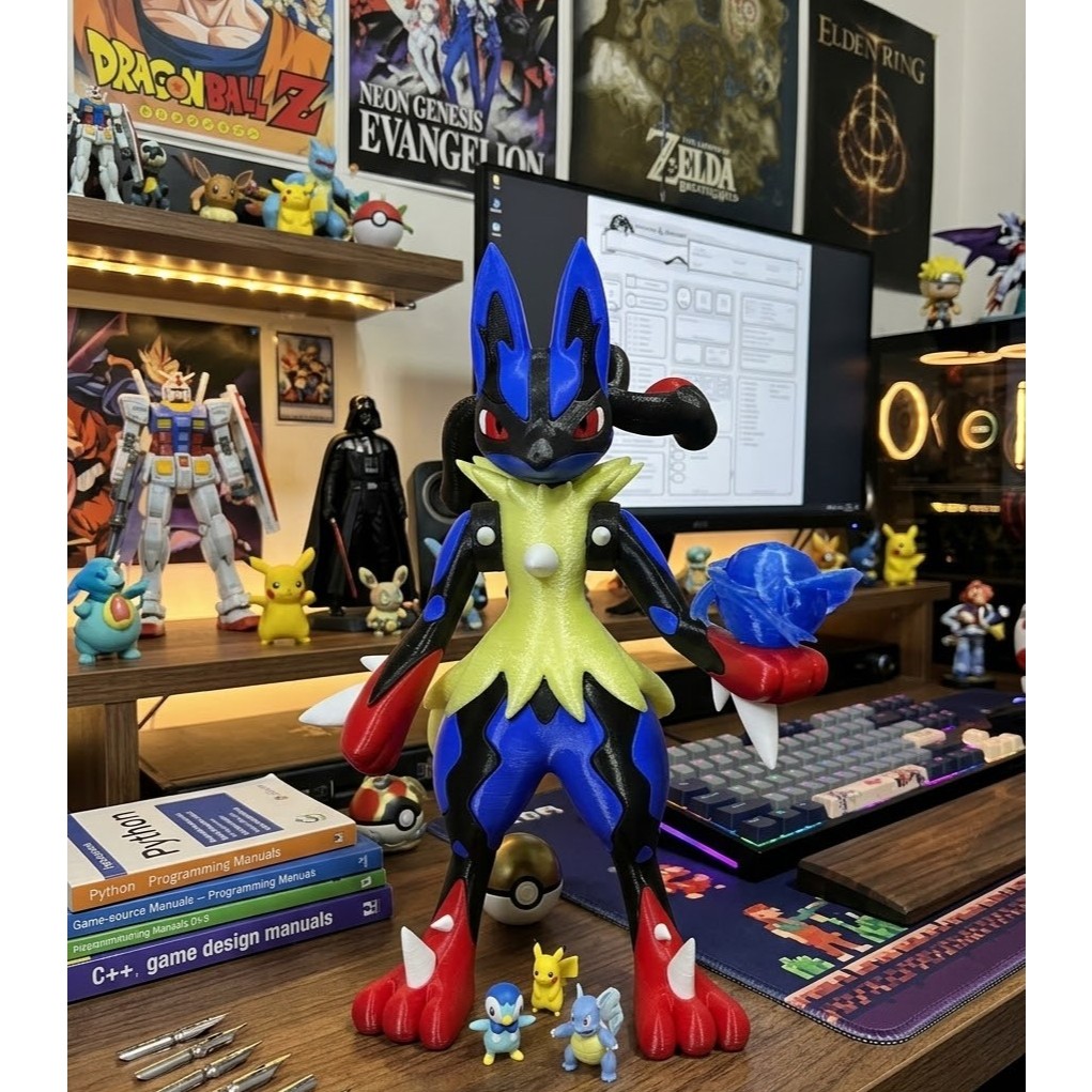 Action Figure Pokémon - Ash/Lucario/Greninja/Dialga/Pikachu/Gengar/Mega Ampharos/Cubone...