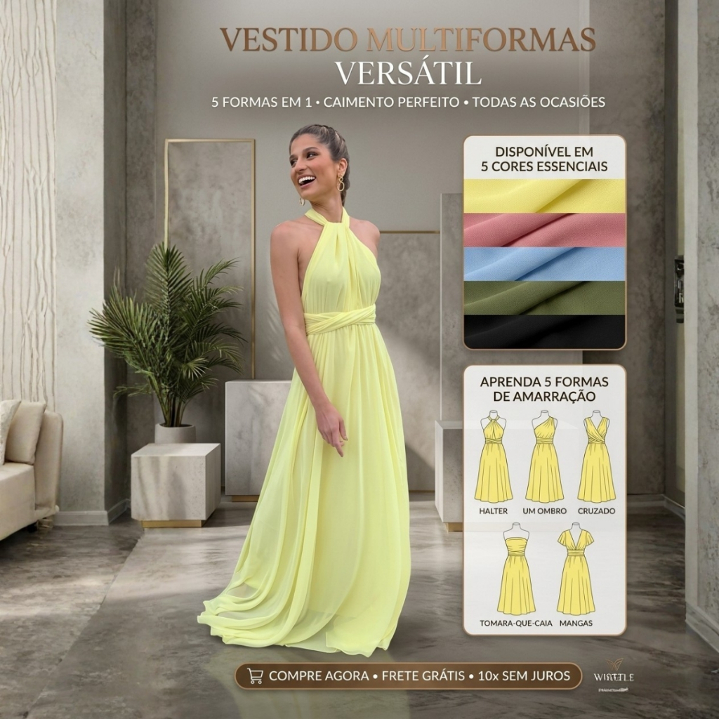 Vestido Longo Multiuso Infinity Multiformas Festas Formatura Casamento Batizado em Oferta na Shopee