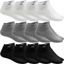 Kit 12 Pares de Meia Algodão Lisa Cano Curto Casual 39-43