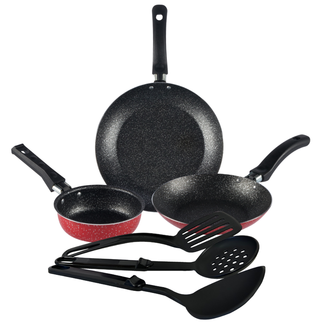 Jogo De Frigideira Francesa 3 Peças E 3 Espatula Nacional