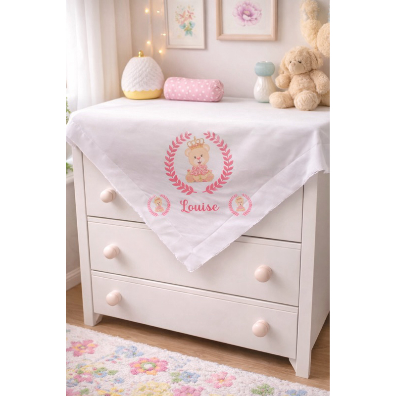 Manta Infantil  para bebê com NOME PERSONALIZADO Mantinha SOFT BOLHA