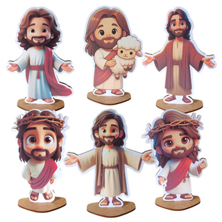 Display de Mesa MDF 6 Peças Para Festa Jesus em Oferta na Shopee