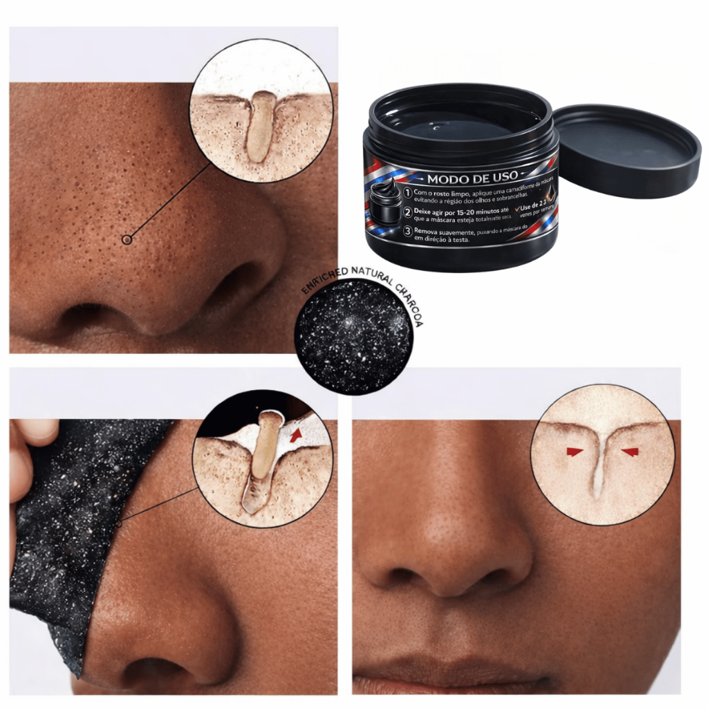 Máscara Negra Facial Peel Off Anti Cravos Limpeza Profunda Removedor Cravos Nariz Testa Queixo Controle Oleosidade Acne — imagem 2 de 2