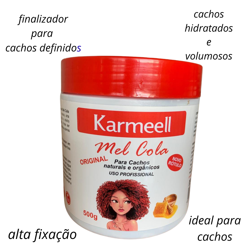 Mascara karmell Mel Cola Finalizador para Cachos com Fixação Extrema 500g em Oferta na Shopee