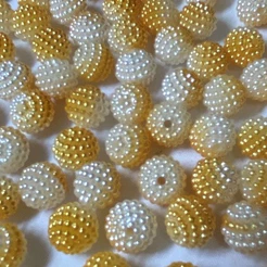 perola ( CRAQUELADA ) 10 mm ( MESCLADA DOURADO C BRANCO )