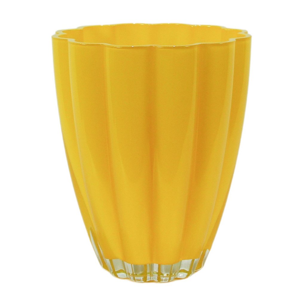Vaso Cachepot Para Plantas Vidro Polonês - Bloom Amarelo