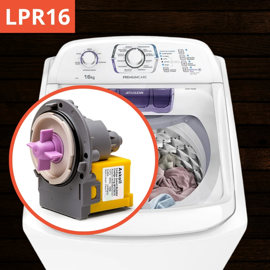 Eletrobomba Askoll 127/220v Lavadora Electrolux Lpr16 16Kg - Drenagem de Água