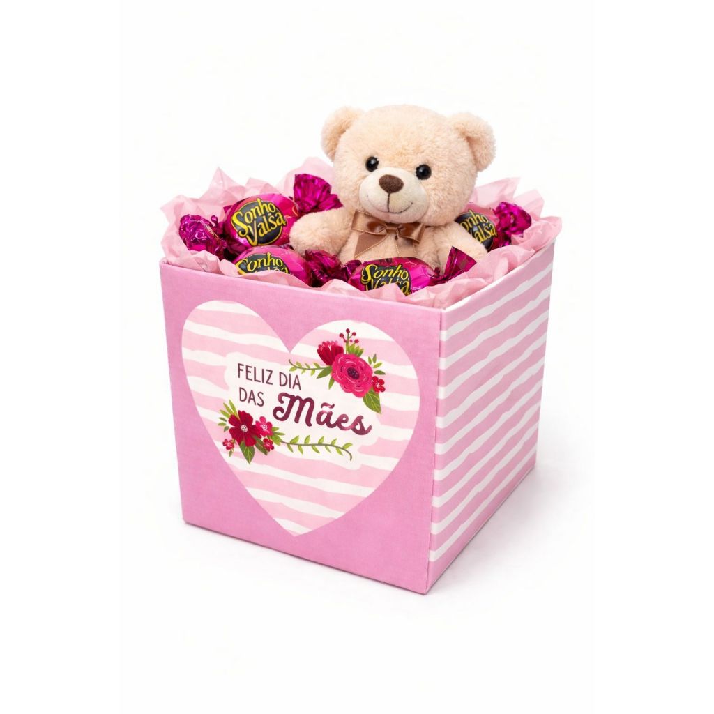 Caixa Presente Dia das Mães Decorada | Cachepot para Flores, Chocolates e Cestas