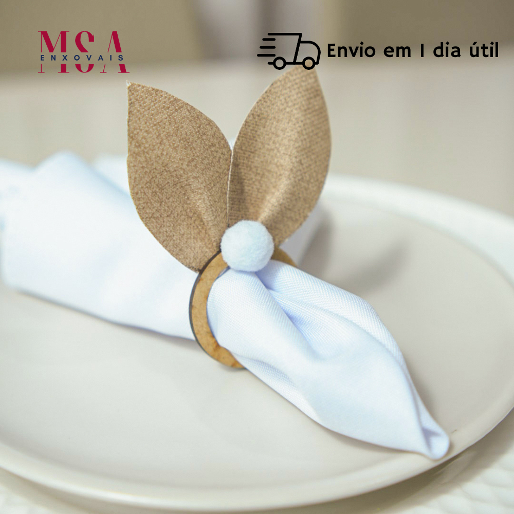 Anel Para Guardanapo Páscoa MDF Porta Guardanapo Coelho Mesa Posta – Kit 2 4 6 8 10 Peças