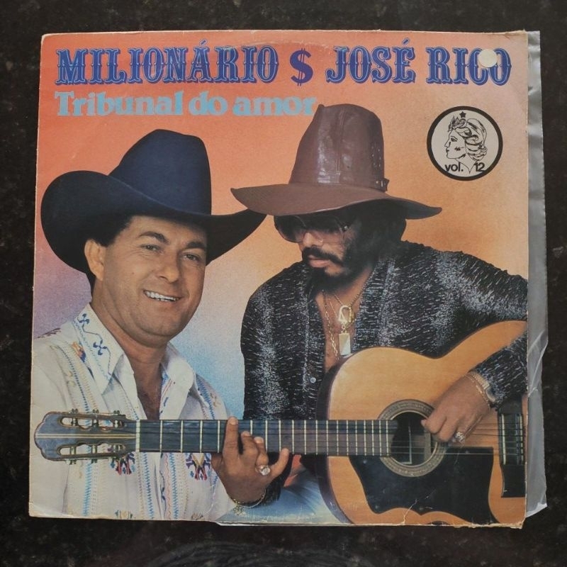 Disco de Vinil (LP) Milionário e José Rico, vol. 12, tribunal do amor, 1982
