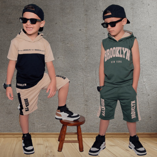 Kit 2 conjuntos Infantil Juvenil Menino Blusa 100% Algodão Bermuda de Moletinho em Oferta na Shopee