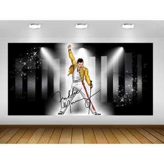 Painel de Festa Freddie Mercury Painel de Lona Freddie Mercury Musical Show Freddie Mercury Painel Retangular