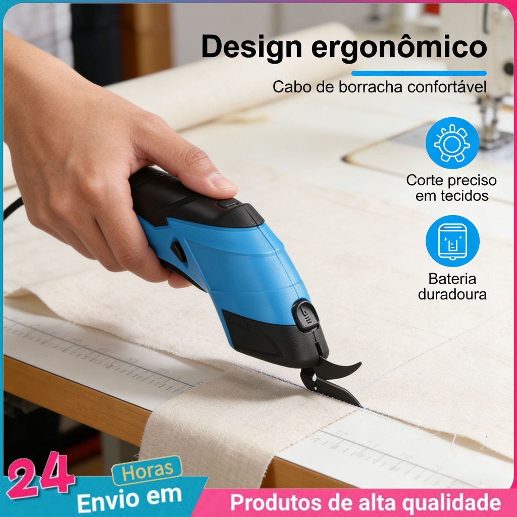 Tesoura Elétrica Para Tecidos Recarregável Portátil Sem Fio Couro Plástico Papelão USB Recarregável 12v Bivolt em Oferta na Shopee