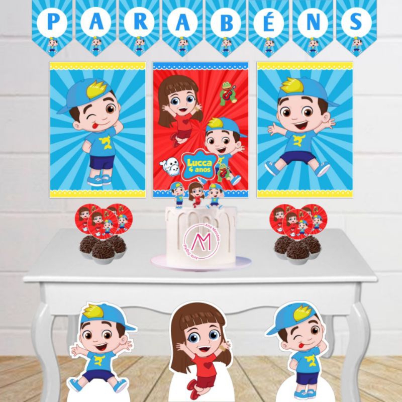 Kit Festa Lucas Neto Só Um Bolinho | Decoração Aniversário Infantil | Mesversário | Topo de Bolo Personalizado