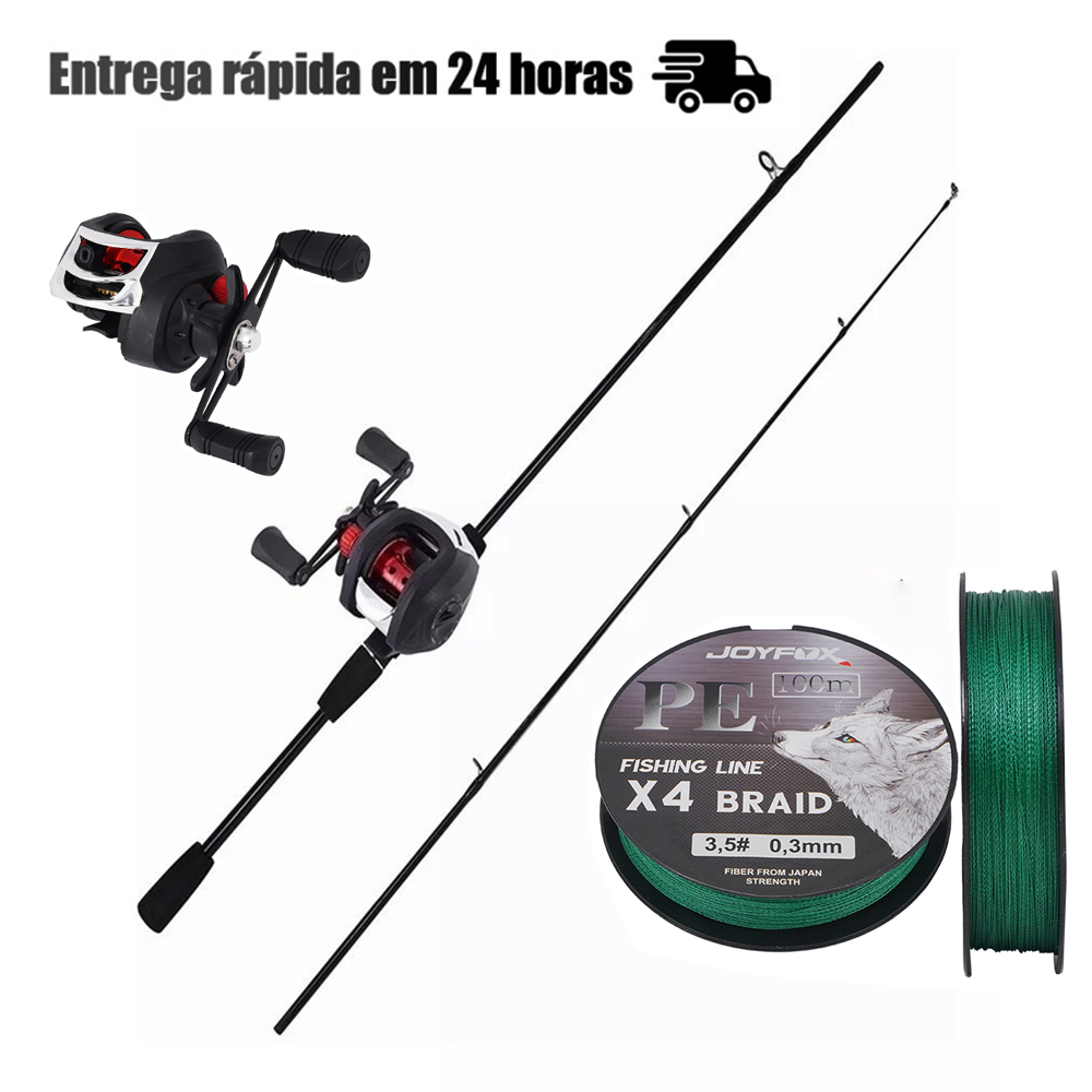Kit Vara De Pesca Carretilha Pesca 7.2:1 17+1 Rolamentos 8kg Forestdog