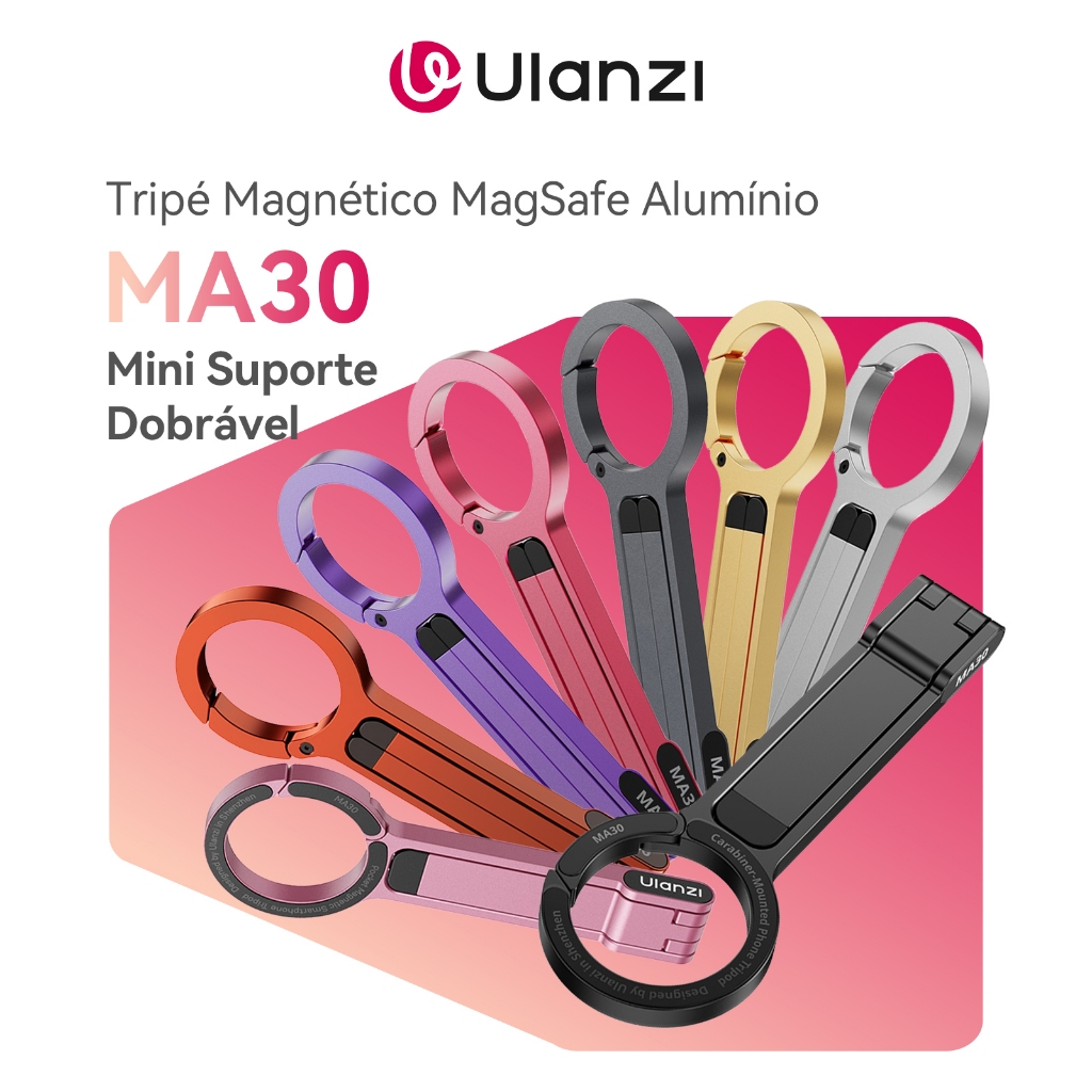 ULANZI MA30 Tripé Magnético MagSafe Para iPhone Alumínio Mini Suporte Dobrável De Bolso Fotos Vlog