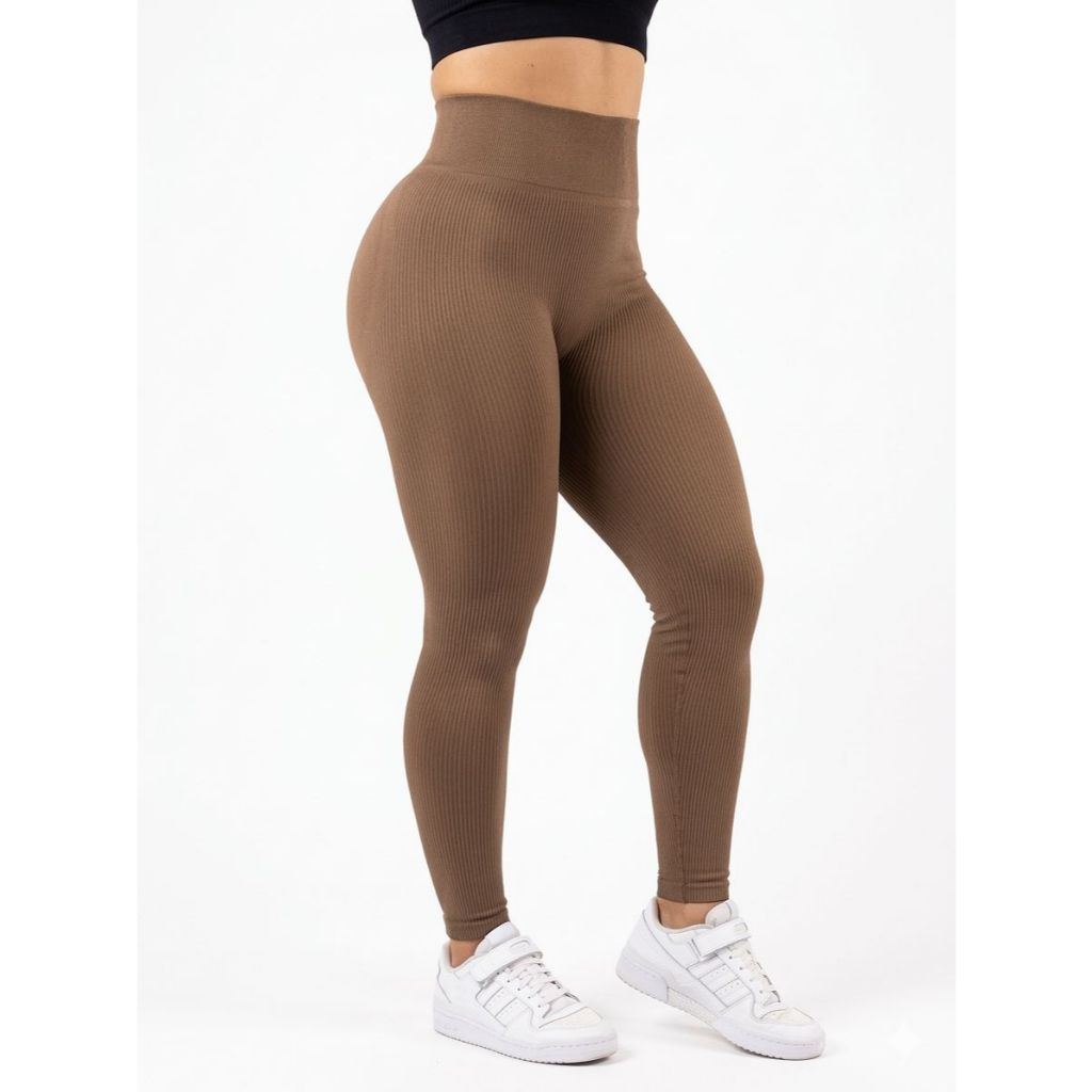 Legging Canelada Academia Cintura Alta Fitness Grossa Não Transparente Confortável Treino