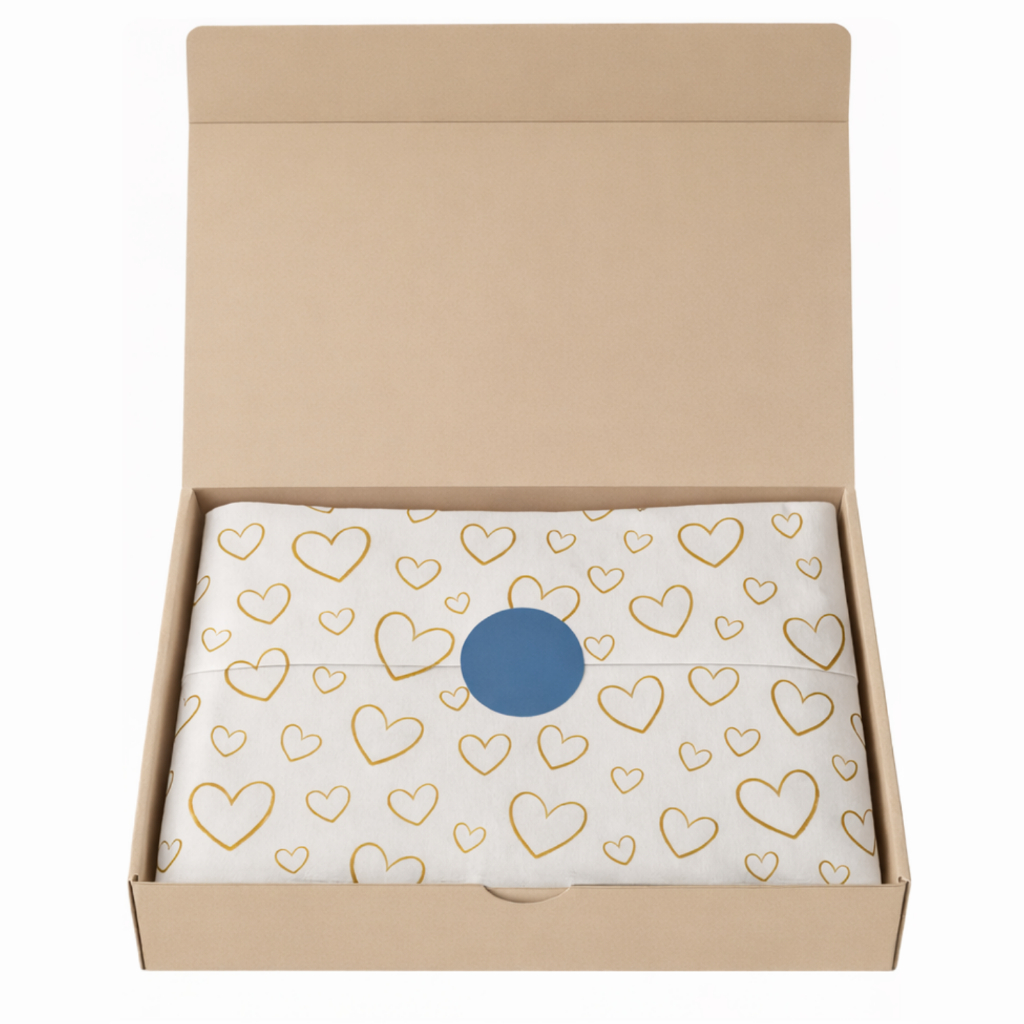 Papel Seda Para Embalagem 30x70 100% Celulose Coração Dourado Kit 50 | 100 | 200 Unidades em Oferta na Shopee