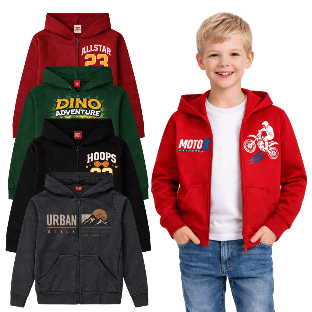 Kit 2 Jaquetas Moletom Infantil Menino l Casaco Quente Com Capuz 4 ao 16 em Oferta na Shopee