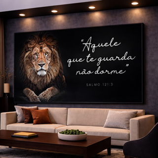 Quadro Decorativo Leão De Judá Aquele Que Te Guarda Não Dorme Mosaico Sala Quarto Escritório em Oferta na Shopee